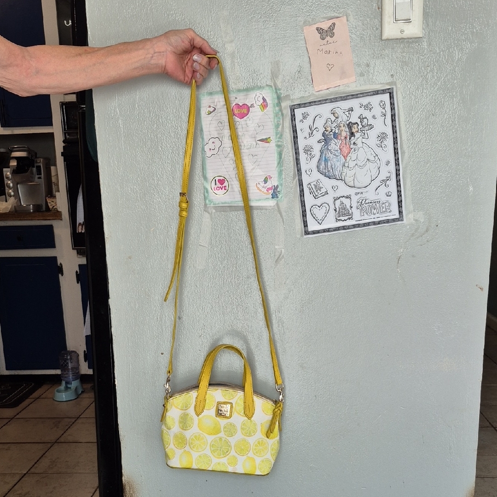 Yellow Lemon Print Crossbody Bag